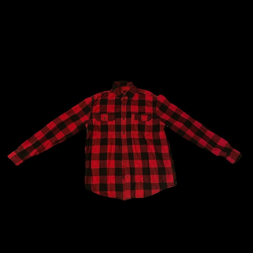 Black and red plaid button up